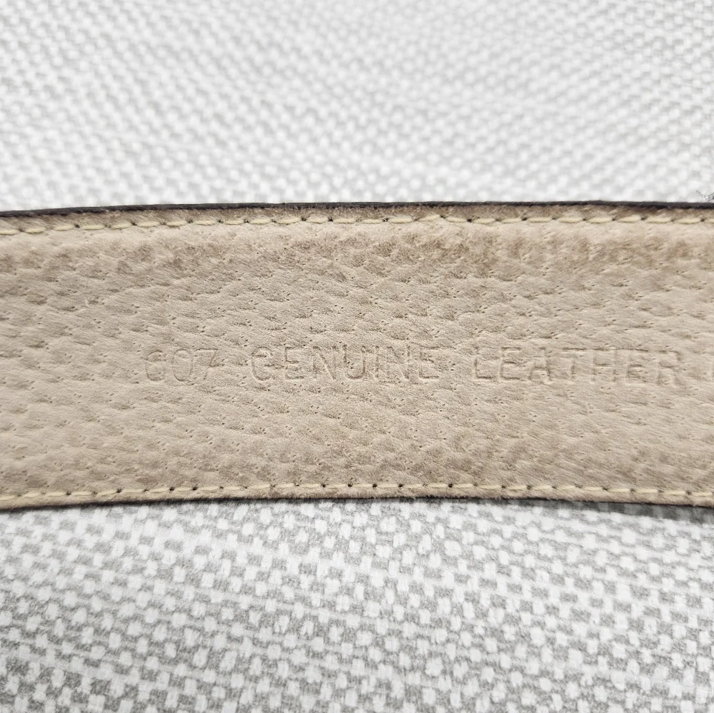 Christian Dior 607 Small Brown Pebbled Leather Belt Gold Color Buckle
